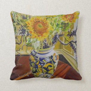 Sunflowers in an Italian Vase Throw Pillow