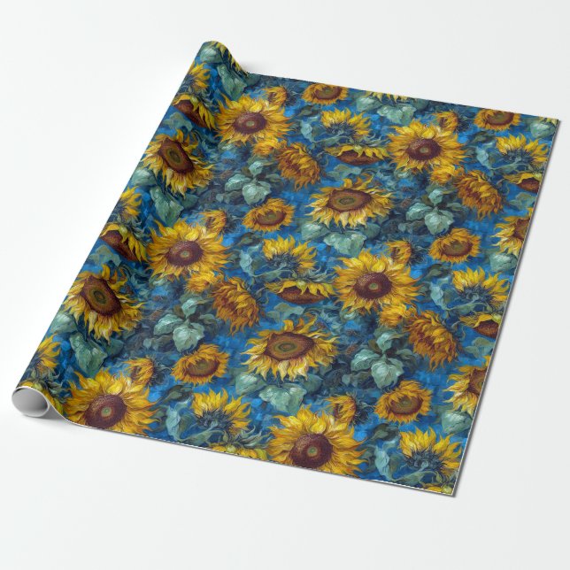 Sunflowers in Oils Wrapping Paper (Unrolled)