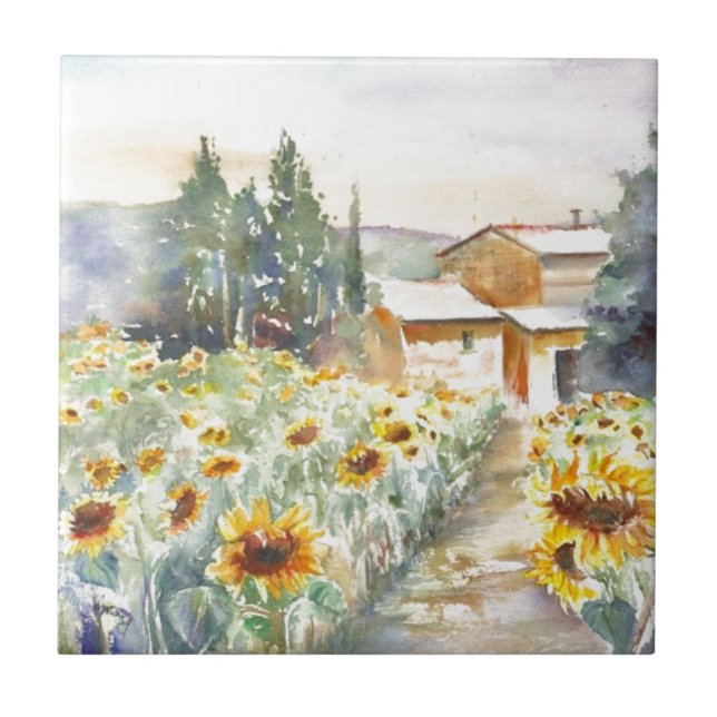 Sunflowers In Provence Tile (Front)