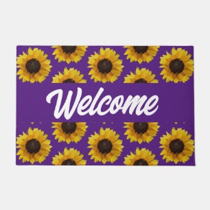 Sunflowers in purple - Welcome Doormat