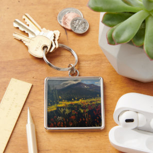 Sunflowers in the Mountains, by Gary Poling Keychain