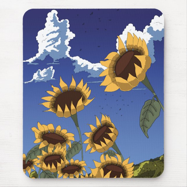 Sunflowers in the Summer Mouse Pad (Front)