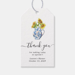 Sunflowers in Vase Thank you favour Gift Tags