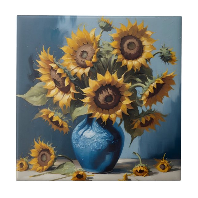 Sunflowers in vase tile (Front)