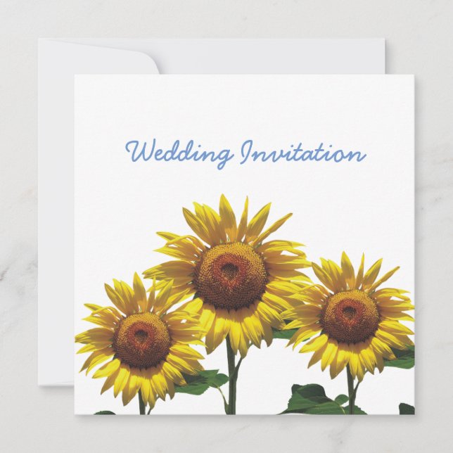 Sunflowers Inexpensive Wedding Packages Sets Kits Invitation (Front)