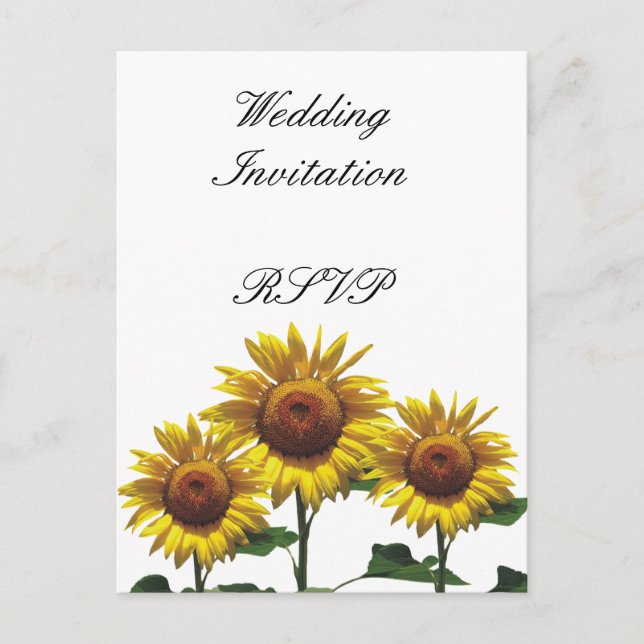 Sunflowers Inexpensive Wedding Packages Sets Kits Invitation Postcard (Front)