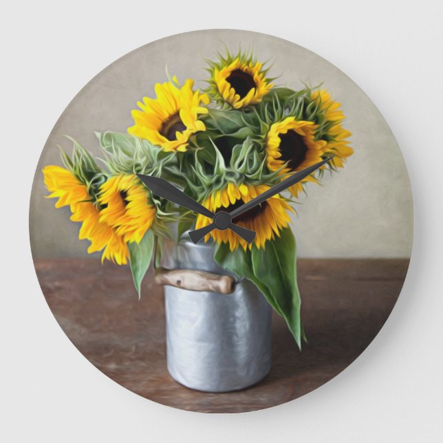 Sunflowers Large Clock (Front)