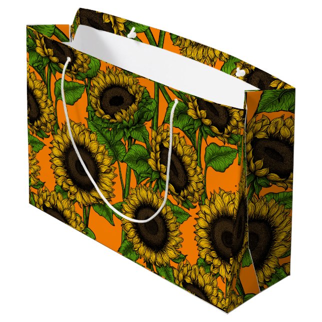 Sunflowers Large Gift Bag (Back Angled)