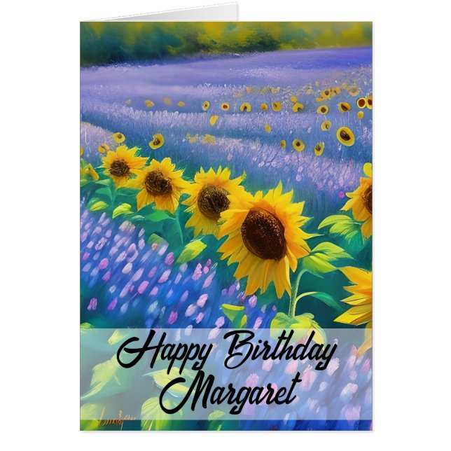 Sunflowers & Lavender Bonne carte d'anniversaire (Devant)