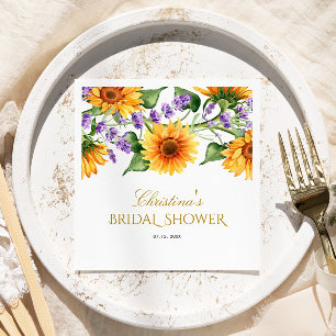 Sunflowers & Lavender Bridal Shower Napkin