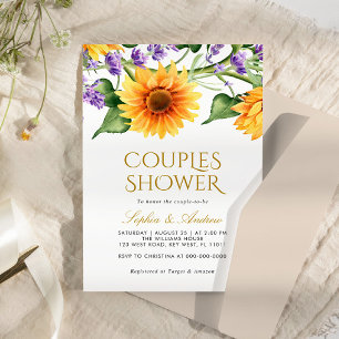 Sunflowers & Lavender Couples Shower Invitation