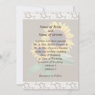 Sunflower's Love Wedding Invitation Set