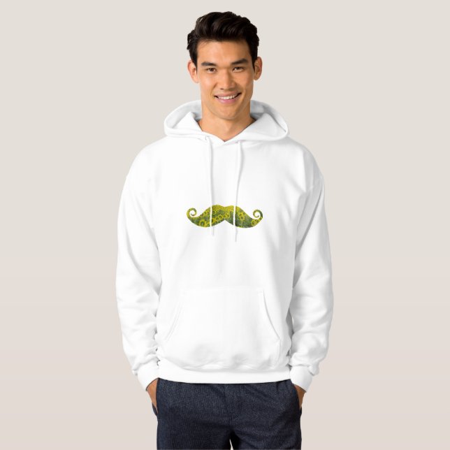 Sunflowers man Basic Hooded Sweatshirt, White Hoodie (Front Full)