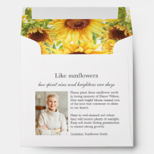 Sunflowers Memorial Funeral Photo Seed Packet Envelope
