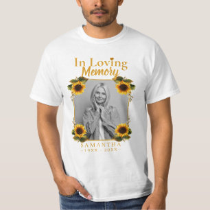 Sunflowers Memorial Photo Loss of Mother T-Shirt