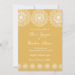 Sunflowers Modern Garden Floral Wedding Invitation