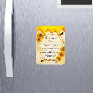 Sunflowers mom to bee baby shower invitation magnet