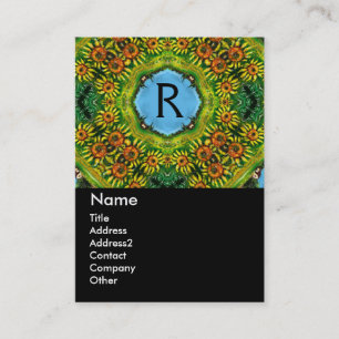SUNFLOWERS MONOGRAM BUSINESS CARD
