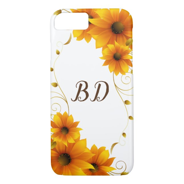 SunFlowers Monogram Case-Mate iPhone Case (Back)