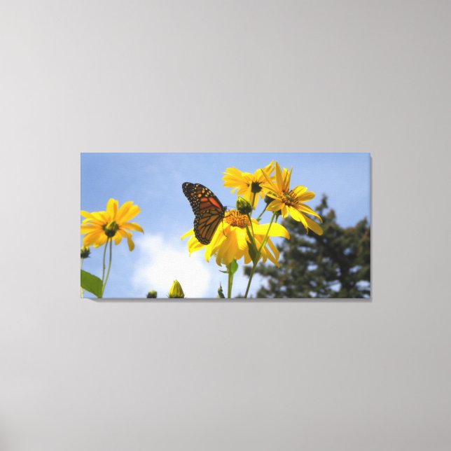 Sunflowers N Butterflies wrapped canvas print (Front)