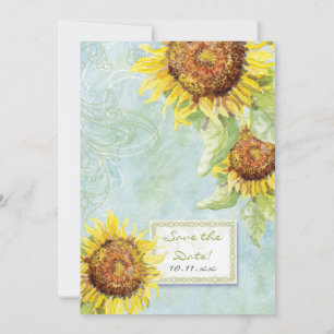 Sunflowers 'n Swirls, Wedding Invitation