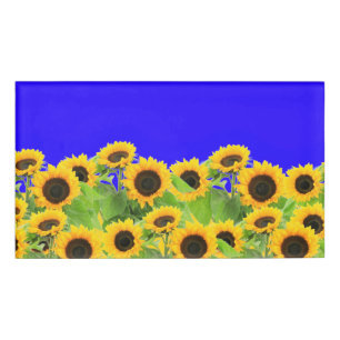 Sunflowers Name Tag Ukrainian Flag Colours