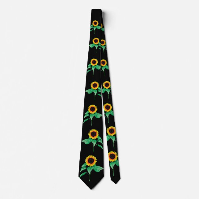 Sunflowers Neck Tie - Custom Colours (Front)