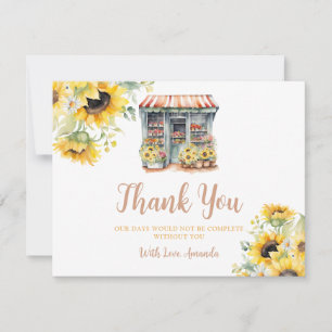 Sunflowers Off The Market Bridal Shower Thank You Card