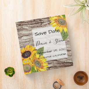 Sunflowers on a background of tree bark postcard binder