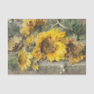 Sunflowers on a Ledge by Margaretha Roosenboom Tissue Paper
