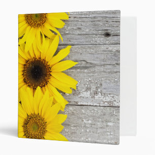 Sunflowers on a table binder
