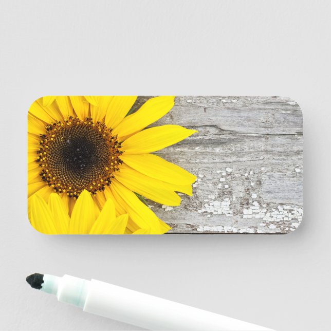 Sunflowers on a table name tag (In Situ)