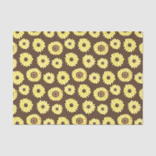 Sunflowers on Brown Background Tissue Paper