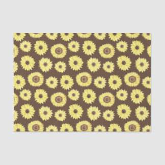 Sunflowers on Brown Background Tissue Paper