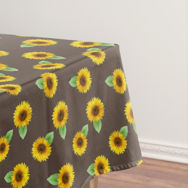 Sunflowers on Brown Tablecloth (In Situ)