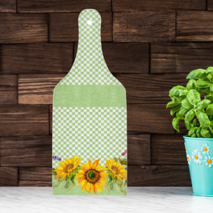 Sunflowers on Chequerboard Cutting Board