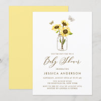 Sunflowers on Mason Jar Summer Baby Shower II
