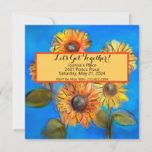 Sunflowers Original Art Invitation Décontractée 