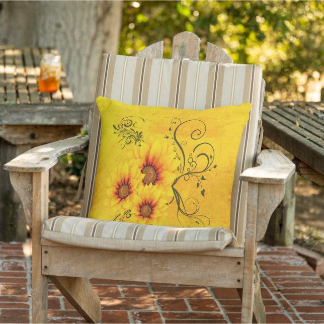 Sunflowers Outdoor Pillow (Chair)