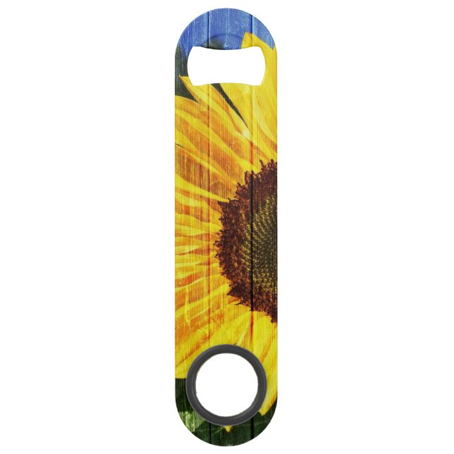 Sunflowers Painted Fence Bar Key (Front)