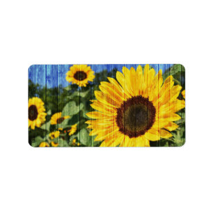 Sunflowers Painted Fence Label