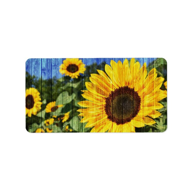 Sunflowers Painted Fence Label (Front)