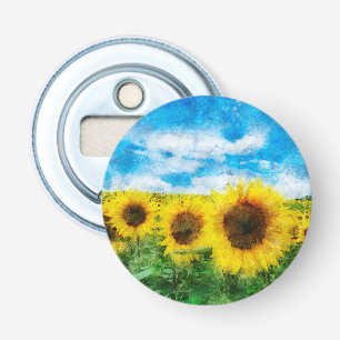Sunflowers painting bottle opener