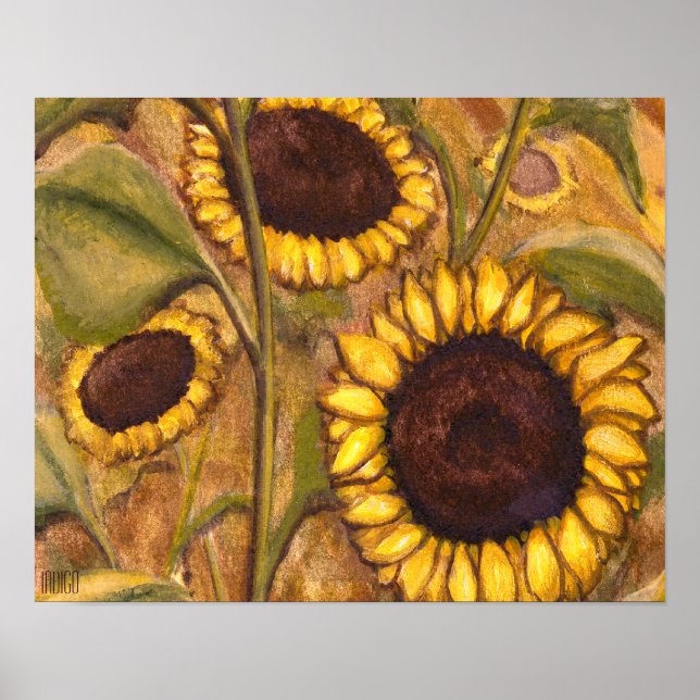 Sunflowers Painting Canadian Landscape Prints (Front)