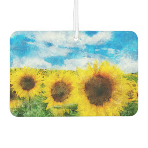 Sunflowers painting car air freshener