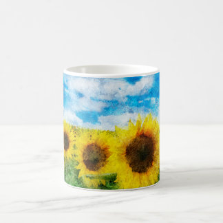 Sunflowers painting coffee mug