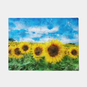 Sunflowers painting doormat