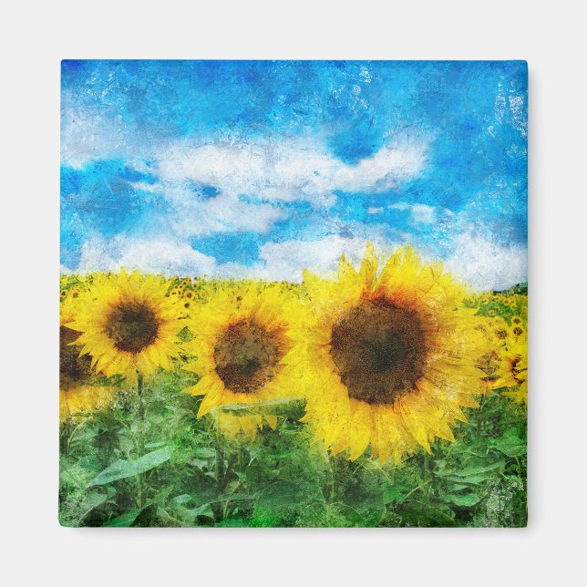 Sunflowers painting magnet (Front)