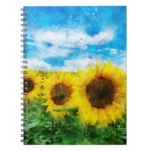 Sunflowers painting notebook