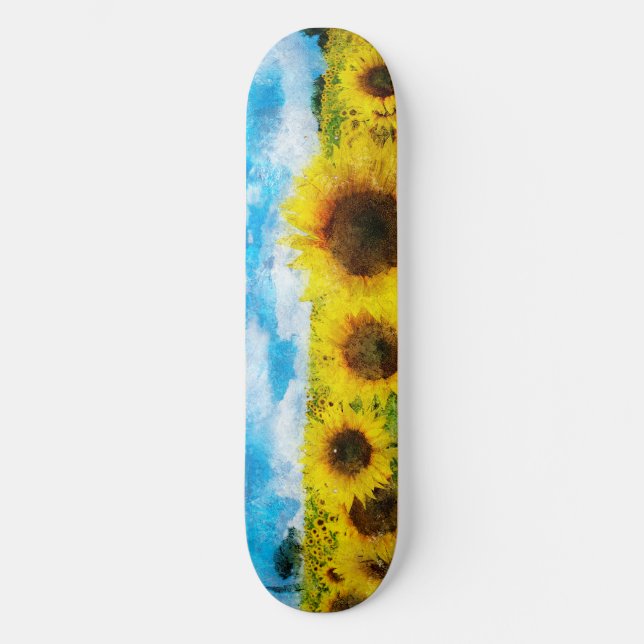 Sunflowers painting skateboard (Front)